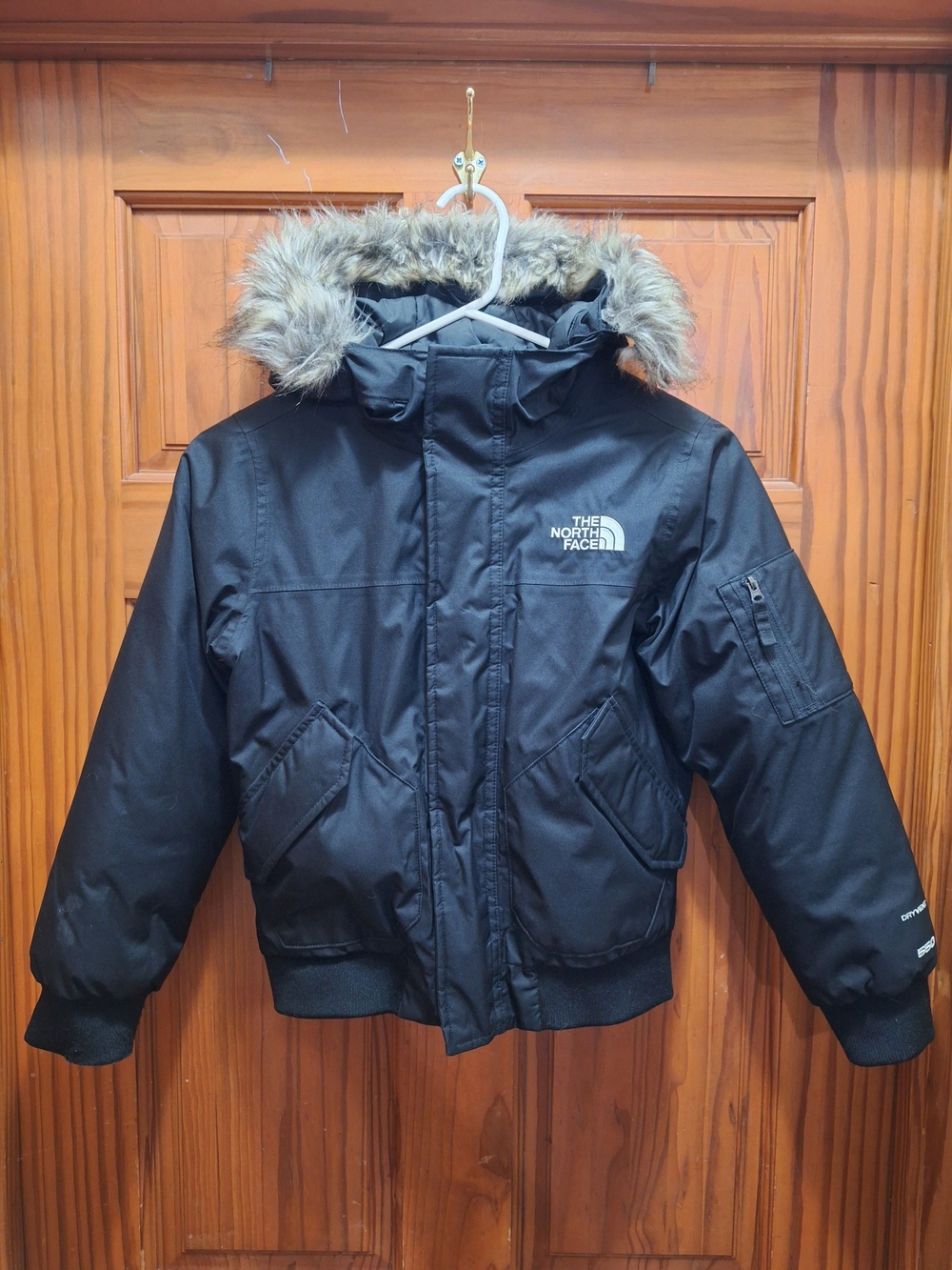 The North Face Kids Black Faux Fur Hooded Winter Jacket